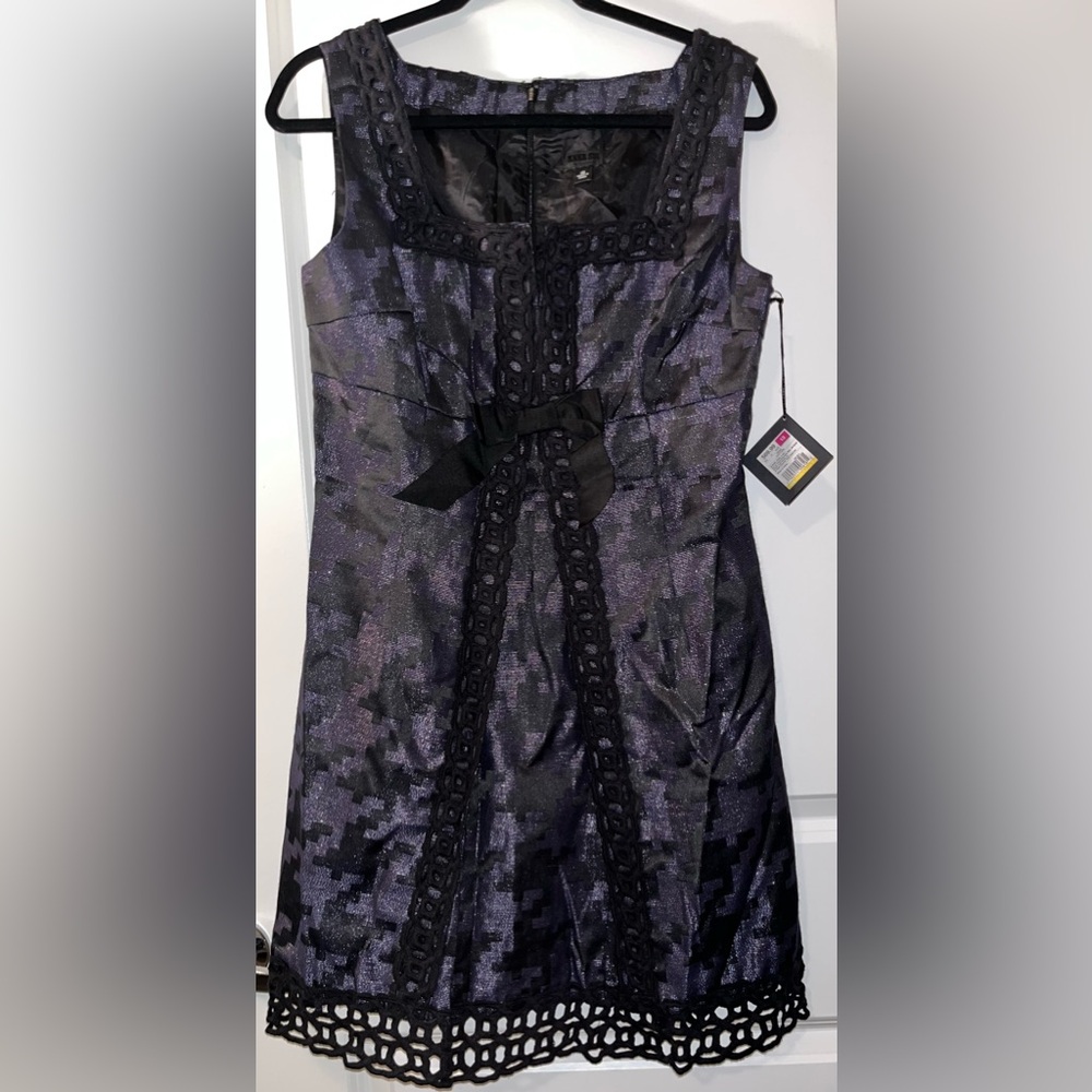 Anna Sui Purple and Black Sheath Mini Dress